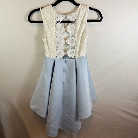 Rare Editions Blue Tiered A-Line Dress Girls Size 8 - Picture 2 of 5